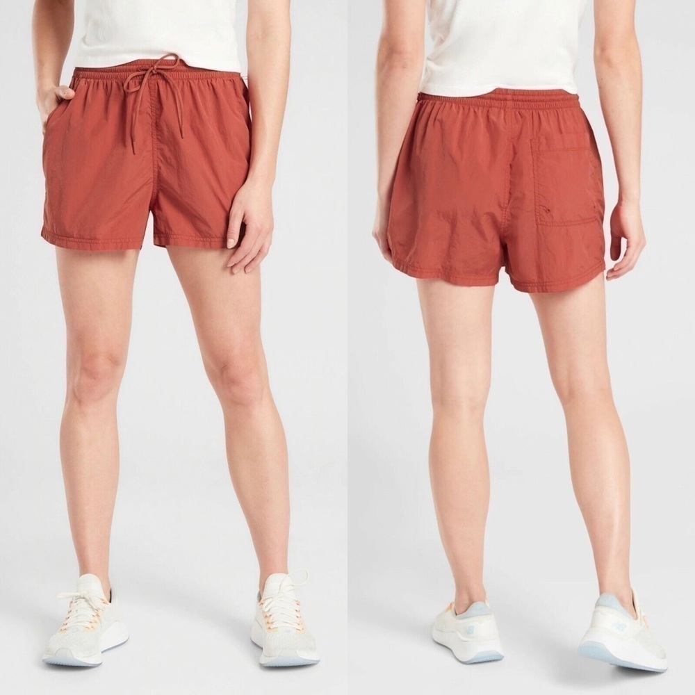 Athleta Etruscan Red Lightweight Recycled Nylon Expedition Shorts